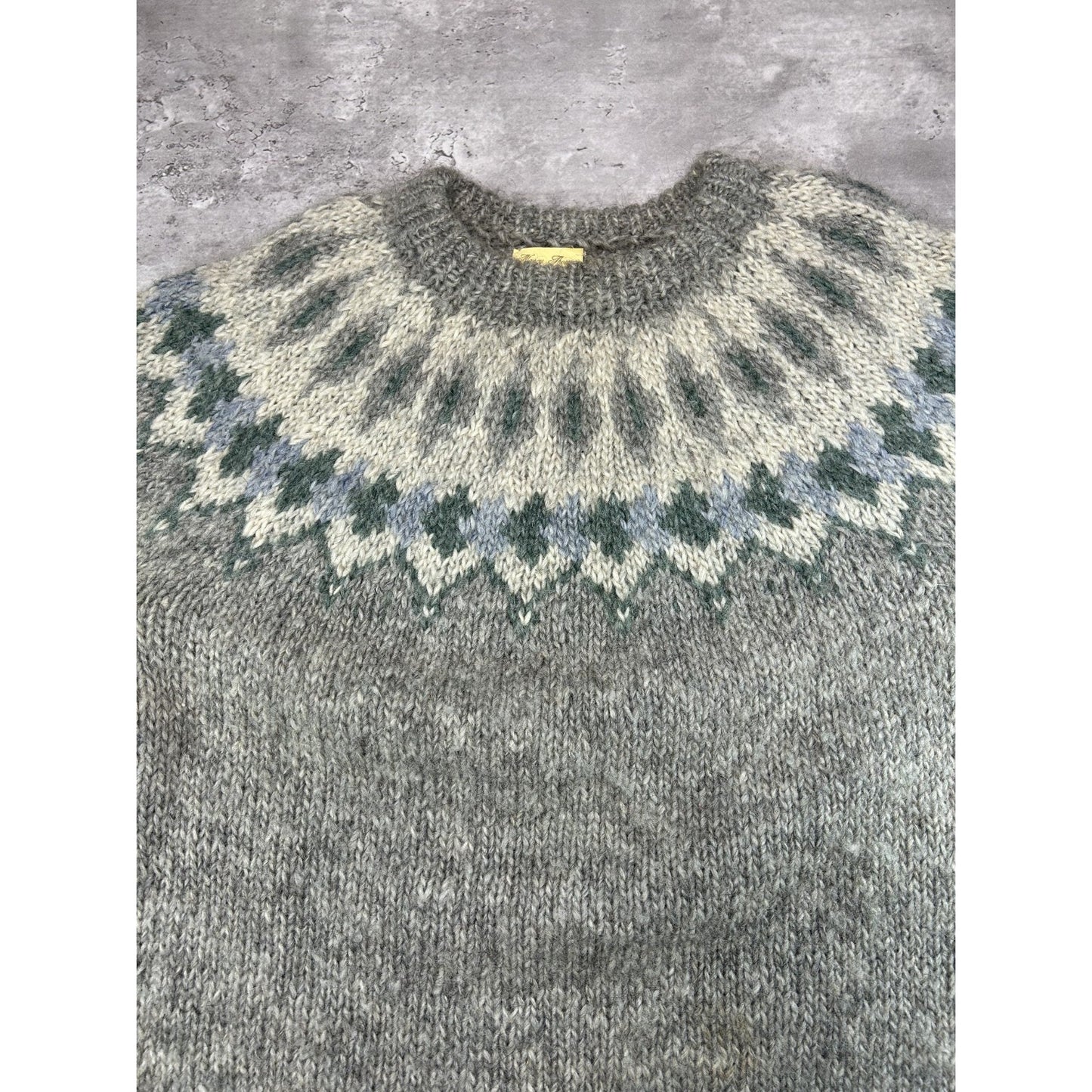 Vintage 80s Nancy Thomas Abstract Striped Pullover Knit Sweater Size XL