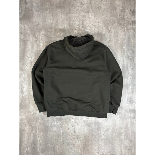 Vintage Carhartt Fleece Lined Workwear Full Zip Hooded Sweatshirt Size Large