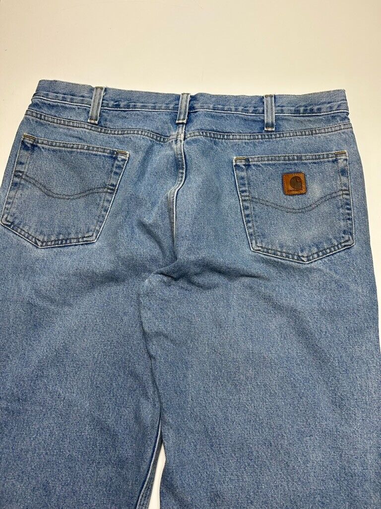 Vintage Carhartt Relaxed Fit Medium Wash Denim Workwear Pants Size 38