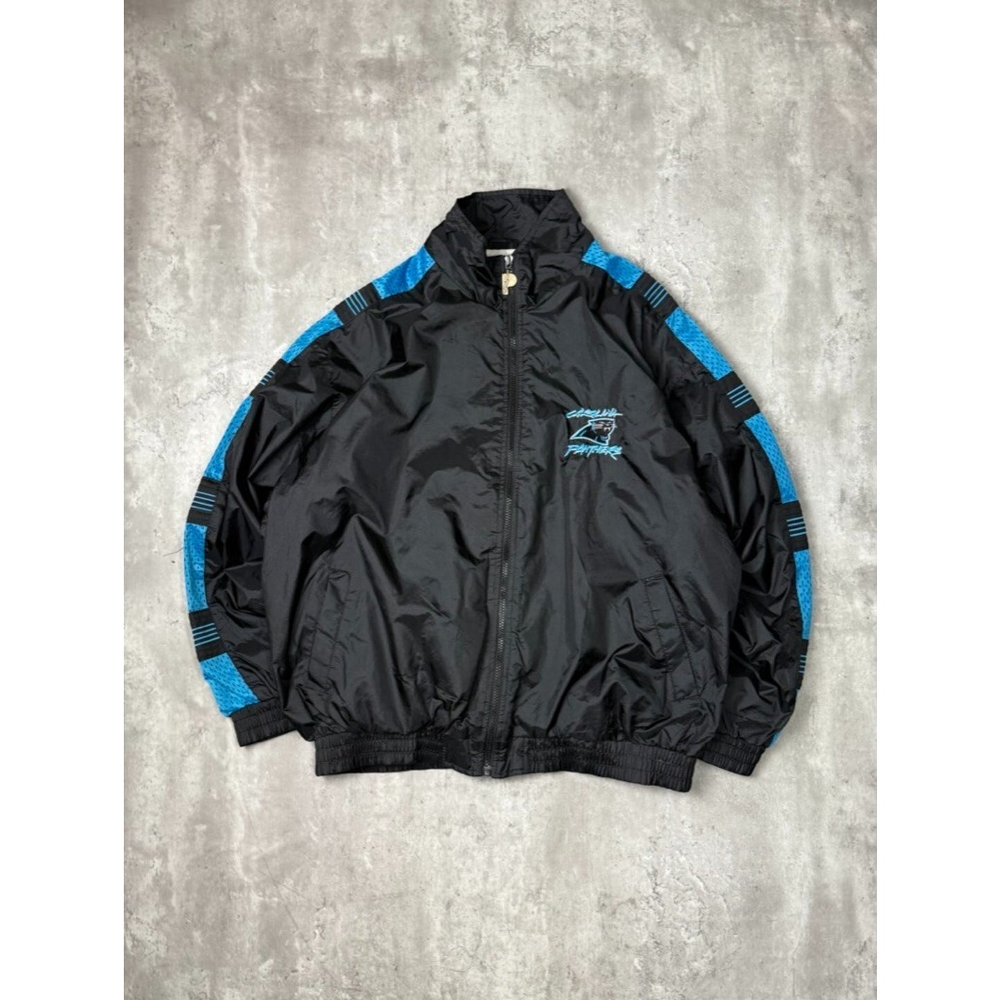 Vintage 90s Carolina Panthers NFL Pro Player Nylon Windbreaker Jacket Size XXL