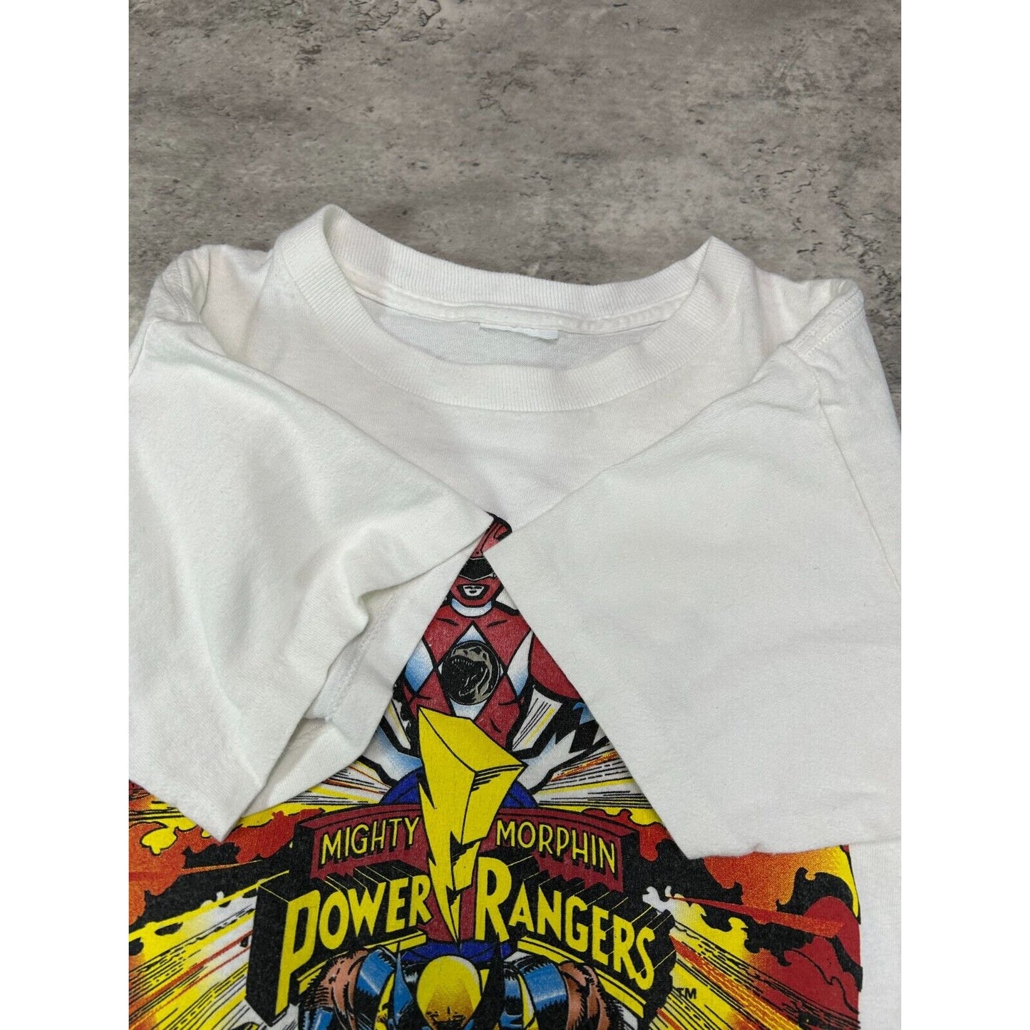 Vintage 1994 Marvel X-Men Power Rangers Superhero Graphic T-Shirt Size XS White