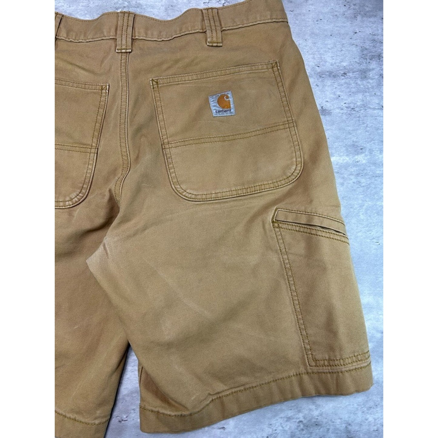 Carhartt Relaxed Fit Canvas Workwear Five Pocket Shorts Size 35 Beige