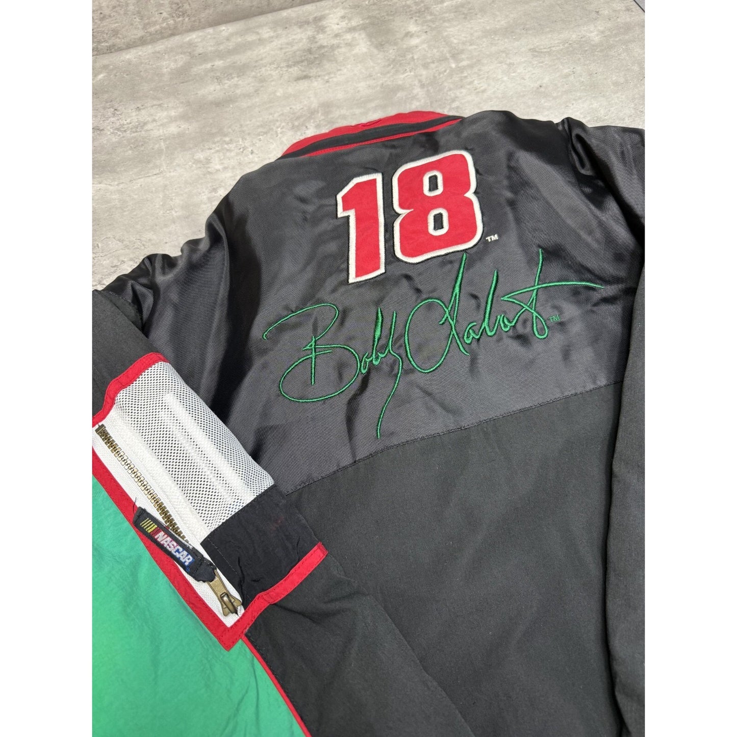 Vintage 90s Bobby LaBonte #18 Nascar Interstate Batteries Jacket Size XL