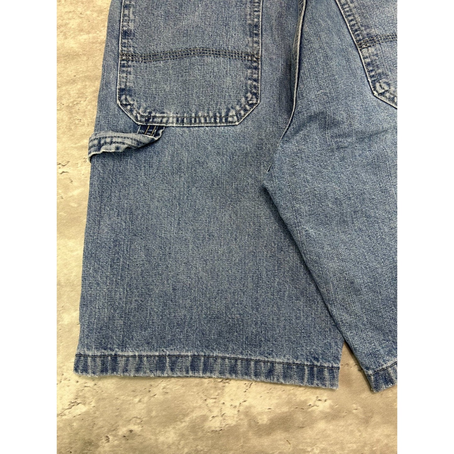 Vintage Wrangler Light Wash Denim Workwear Carpenter Shorts Size 31 Blue