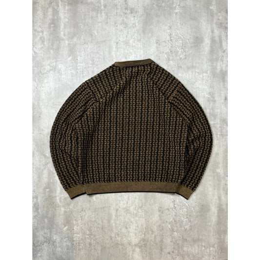Vintage 90s Brandini Earth Tones Pullover Ribbed Knit Sweater Size Large