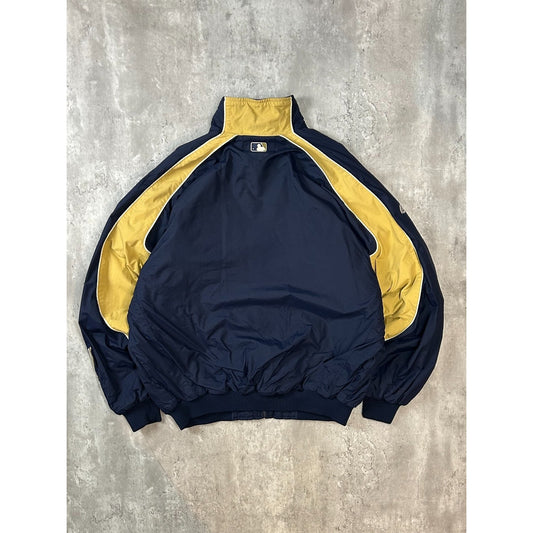 Vintage Milwaukee Brewers MLB Embroidered Logo Full Zip Jacket Size 2XL