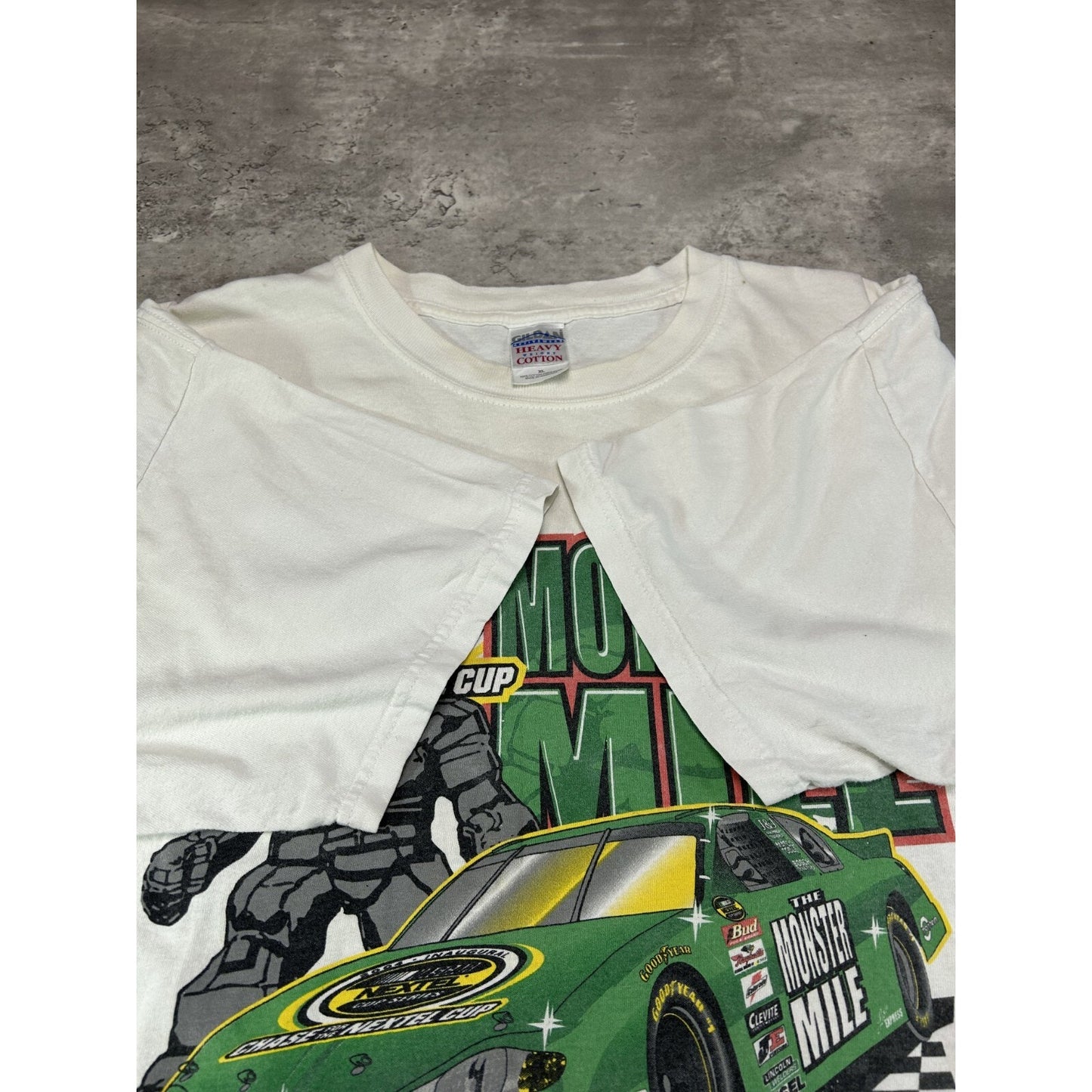 Vintage 2004 The Monster Mile Nascar Nextel Cup Series T-Shirt Size XL White