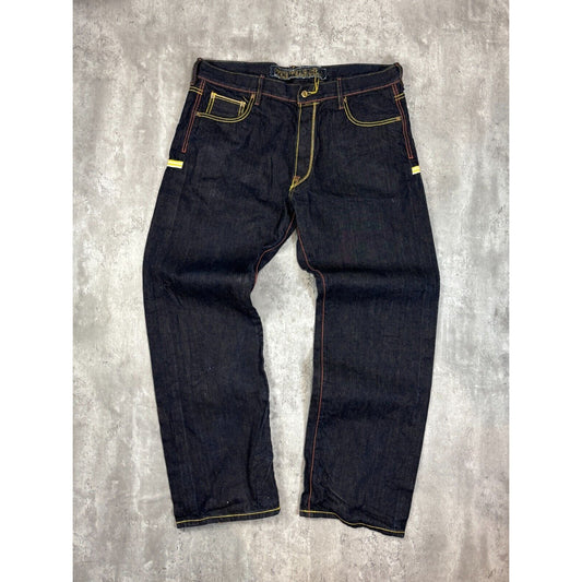 Vintage Y2K The Year 0 Embroidered Pocket Black Denim Pants Size 40