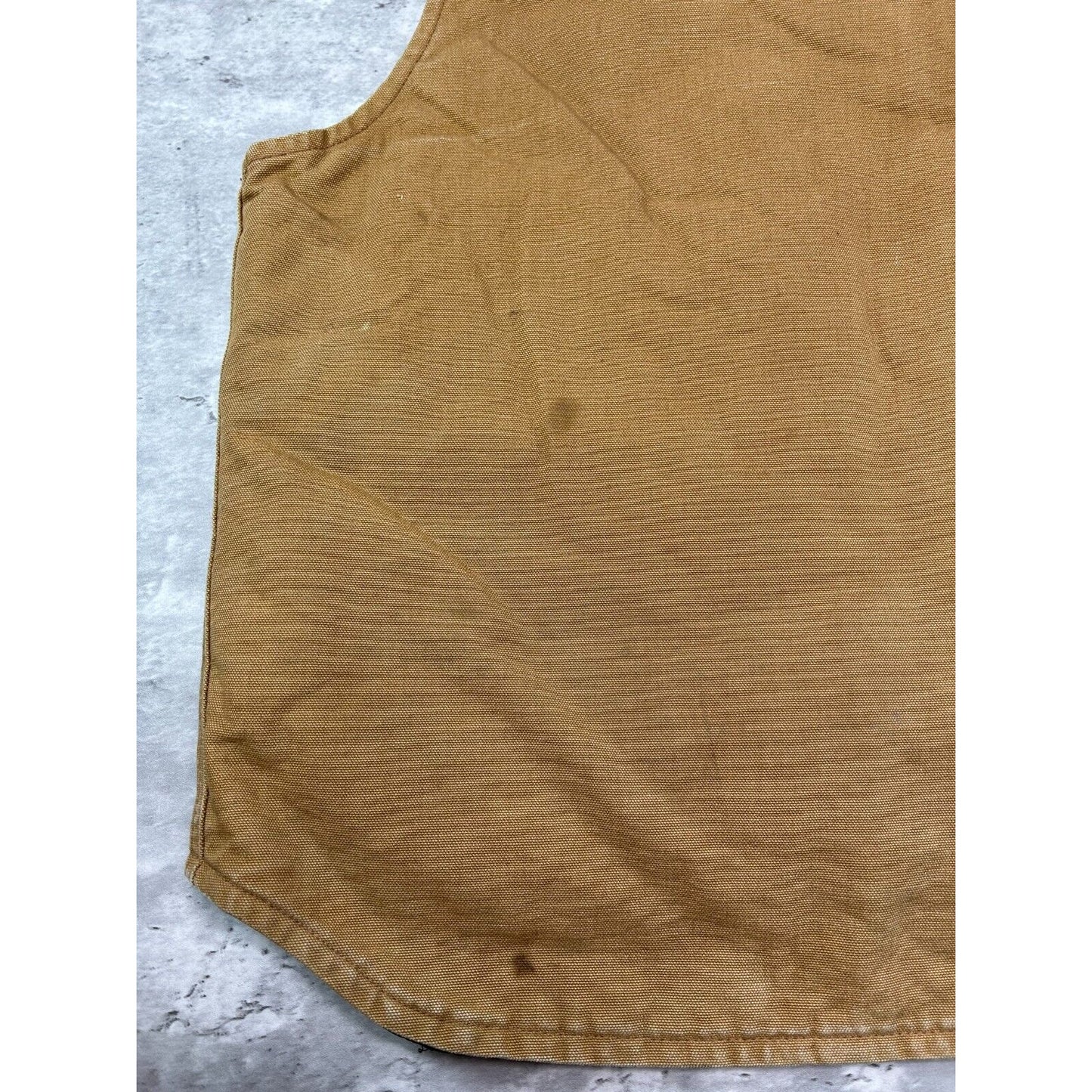 Vintage Carhartt Quilted Lined Canvas Workwear Vest Size Large Beige V01 BRN