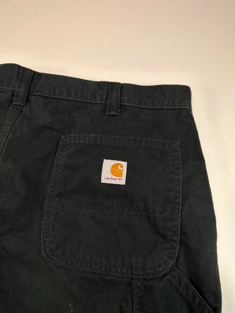 Vintage Carhartt Relaxed Fit Canvas Workwear Carpenter Pants Size 40W Black