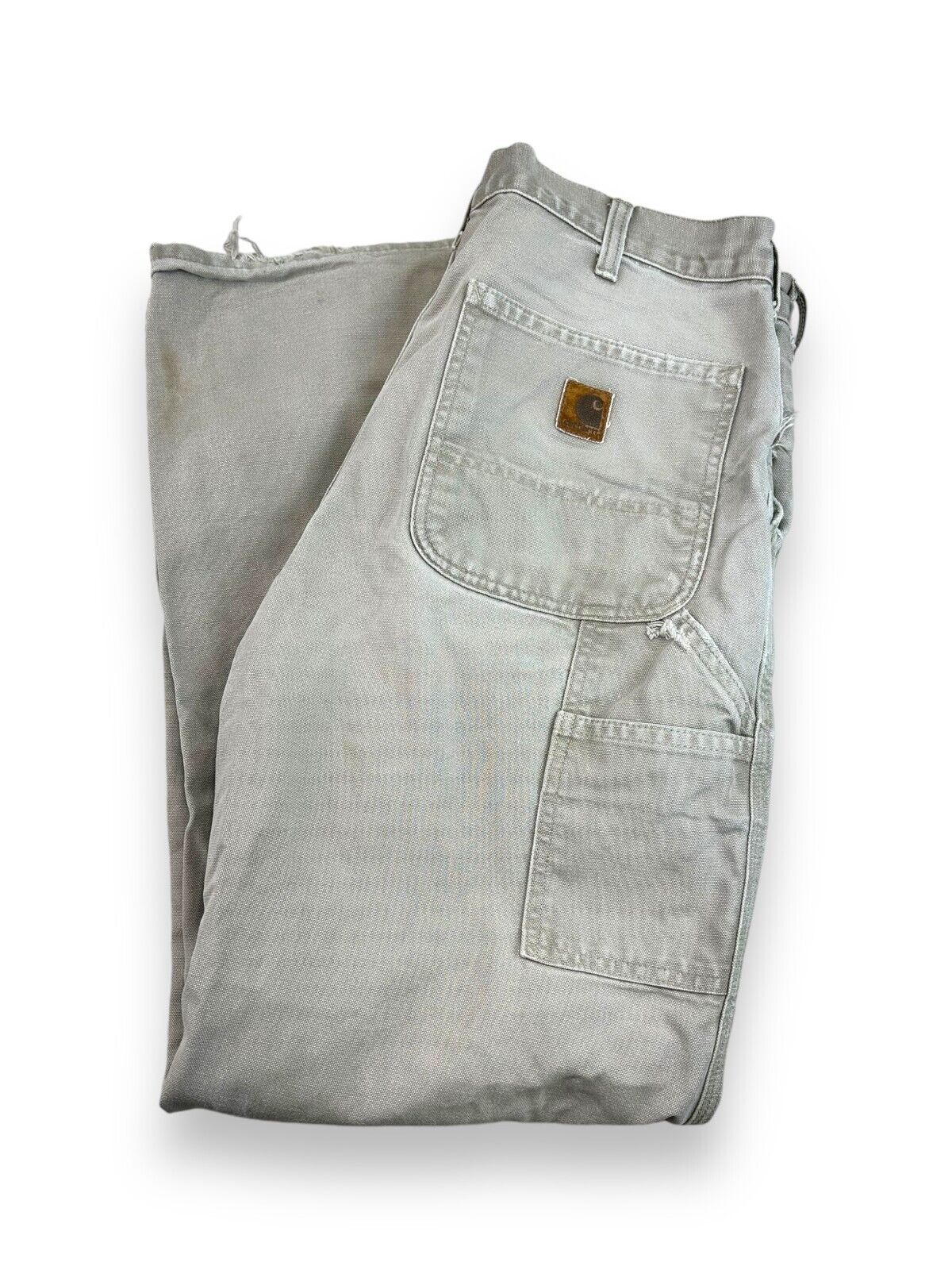 Vintage Carhartt Dungaree Fit Canvas Workwear Carpenter Pants Size 33W B11 DES