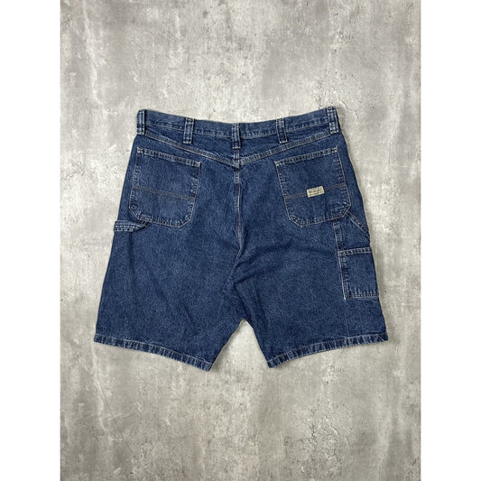 Vintage Wrangler Dark Wash Workwear Carpenter Denim Shorts Size 40 Blue