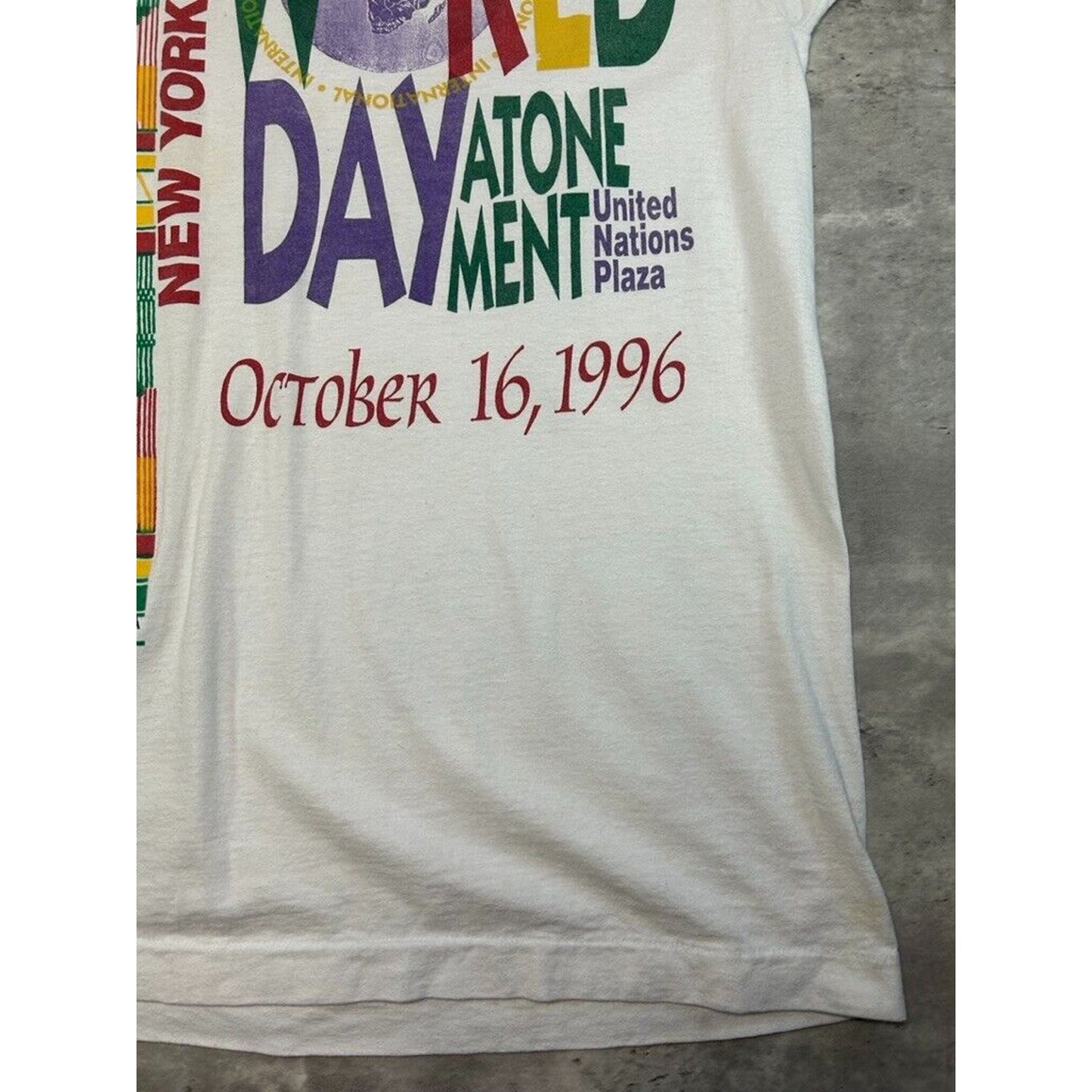 Vintage 1996 NYC Day Of Atonement Million Man March Graphic T-Shirt Size XL