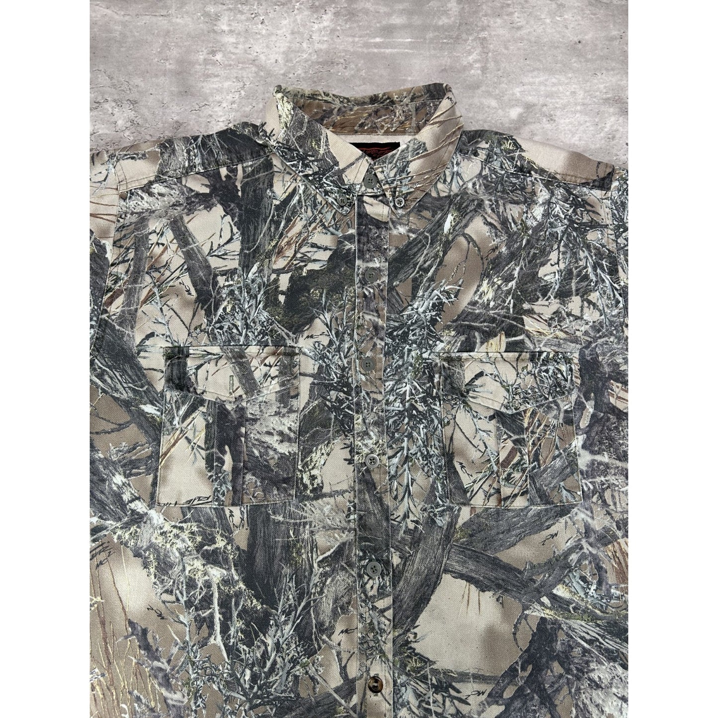 Vintage True Timber Hunting Camo Long Sleeve Button Up Shirt Size XL