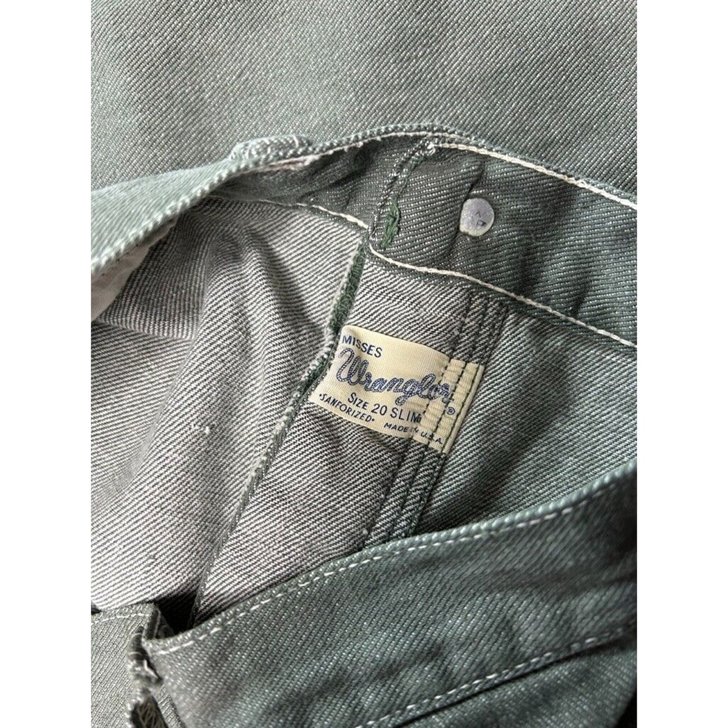 Vintage 1960s Wrangler Western Denim Trouser Pants Size 30 Green
