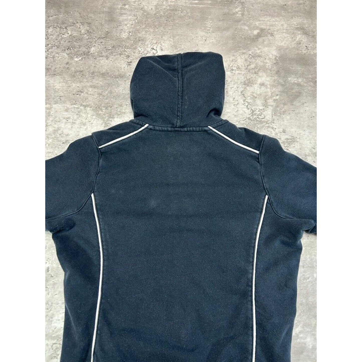 Vintage Womens Nike Embroidered Two Tone Full Zip Hooded Sweatshirt Size Small