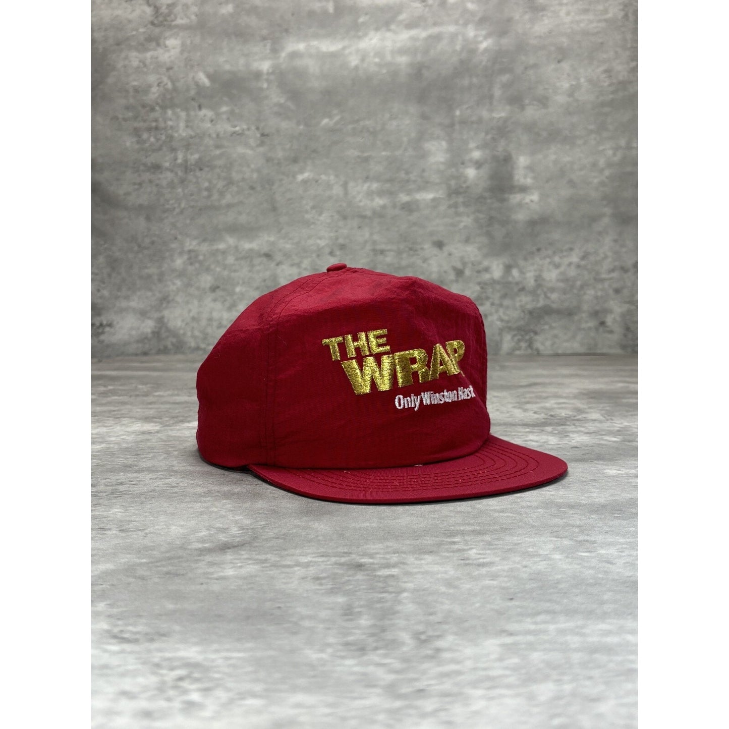 Vintage 90s Winston Cigarettes The Wrap Embroidered Spellout Snapback Hat OSFA