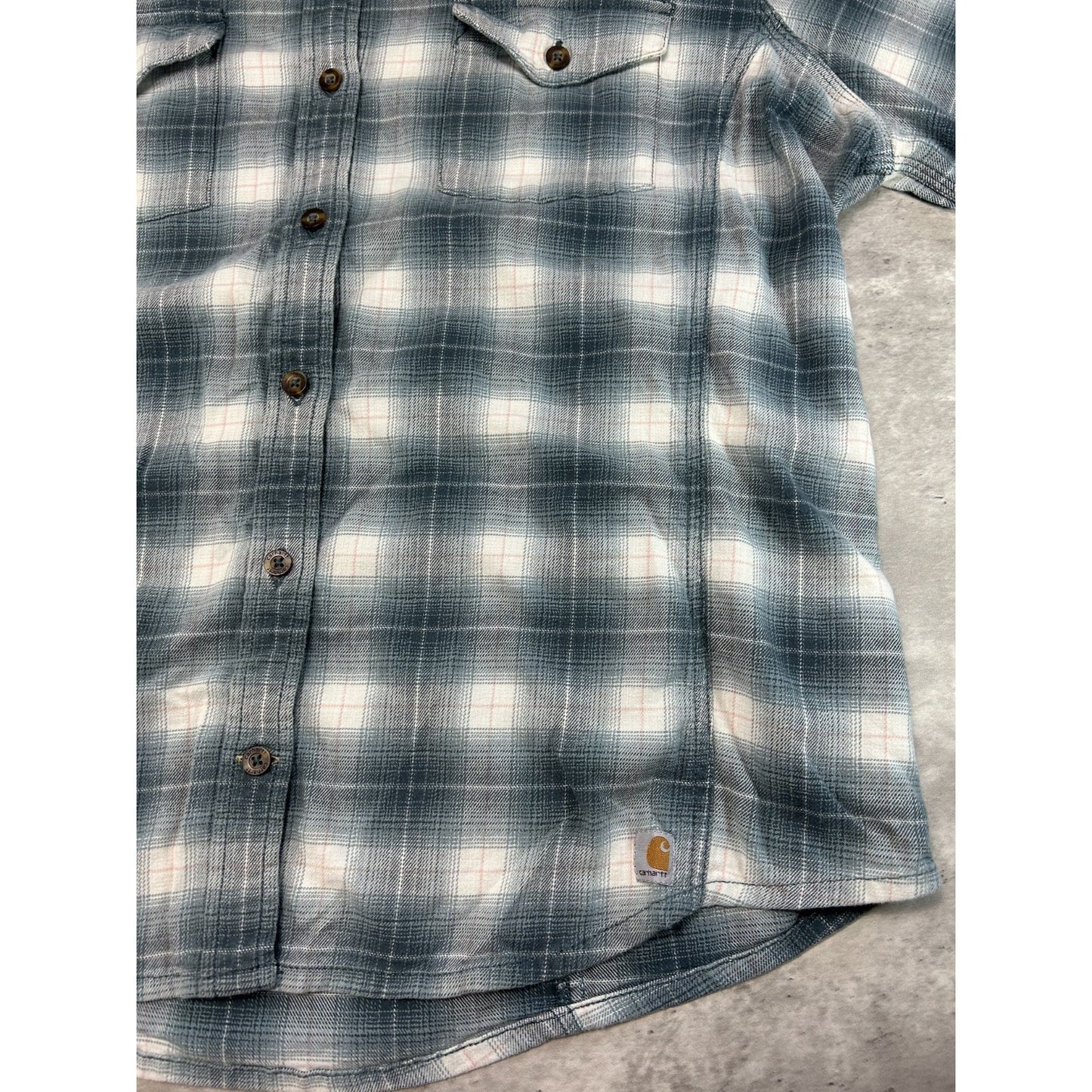 Vintage Womens Carhartt Workwear Plaid Long Sleeve Workwear Button Up Shirt 2XL