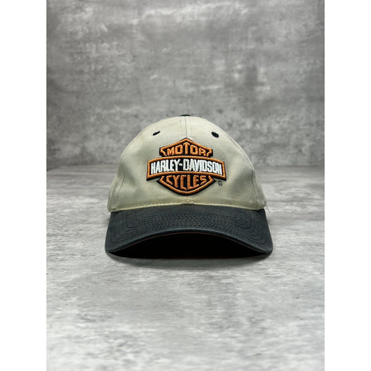 Vintage Harley Davidson Motorcycles Embroidered Classic Logo Strapback Hat OSFA