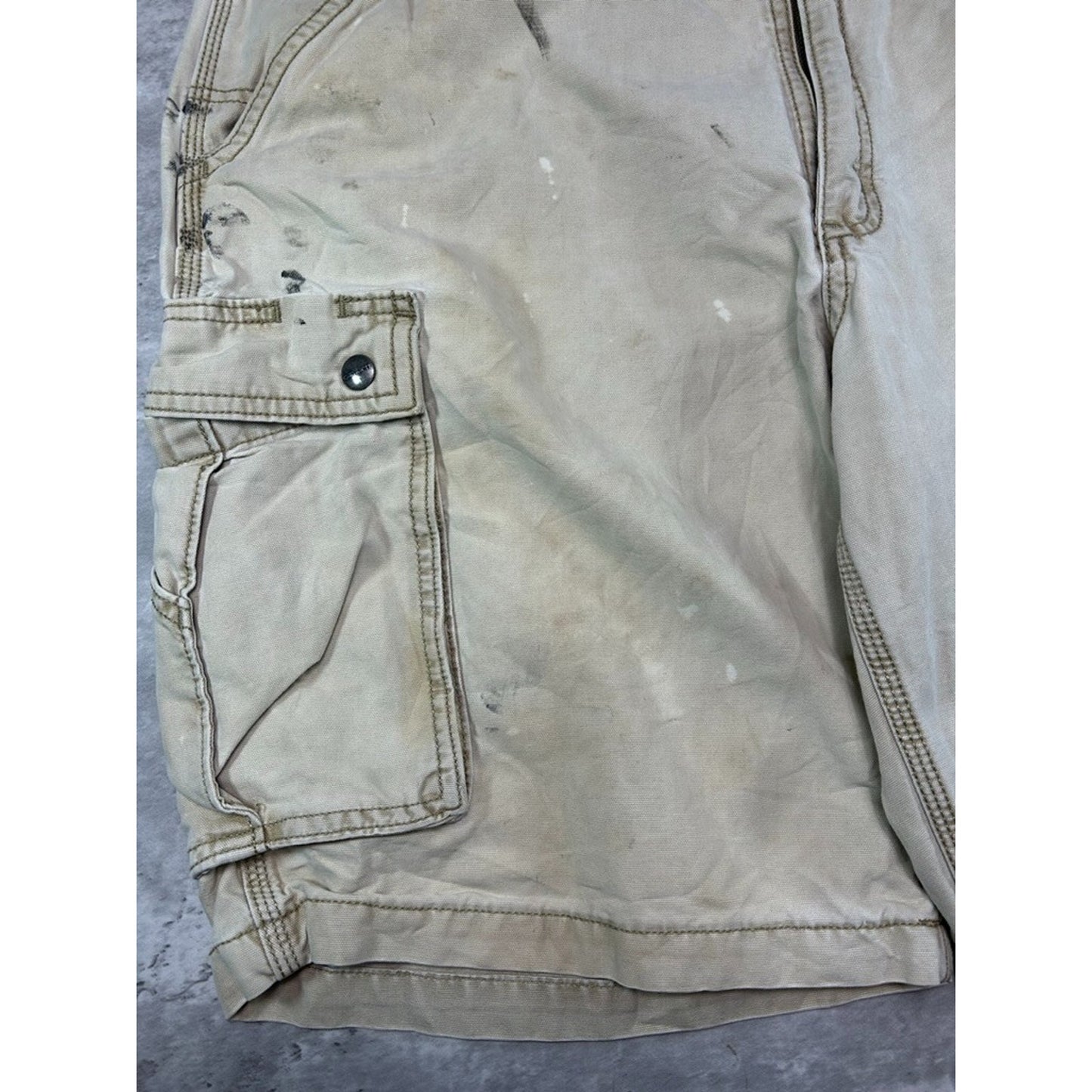 Carhartt Relaxed Fit Canvas Workwear Cargo Shorts Size 38 Beige