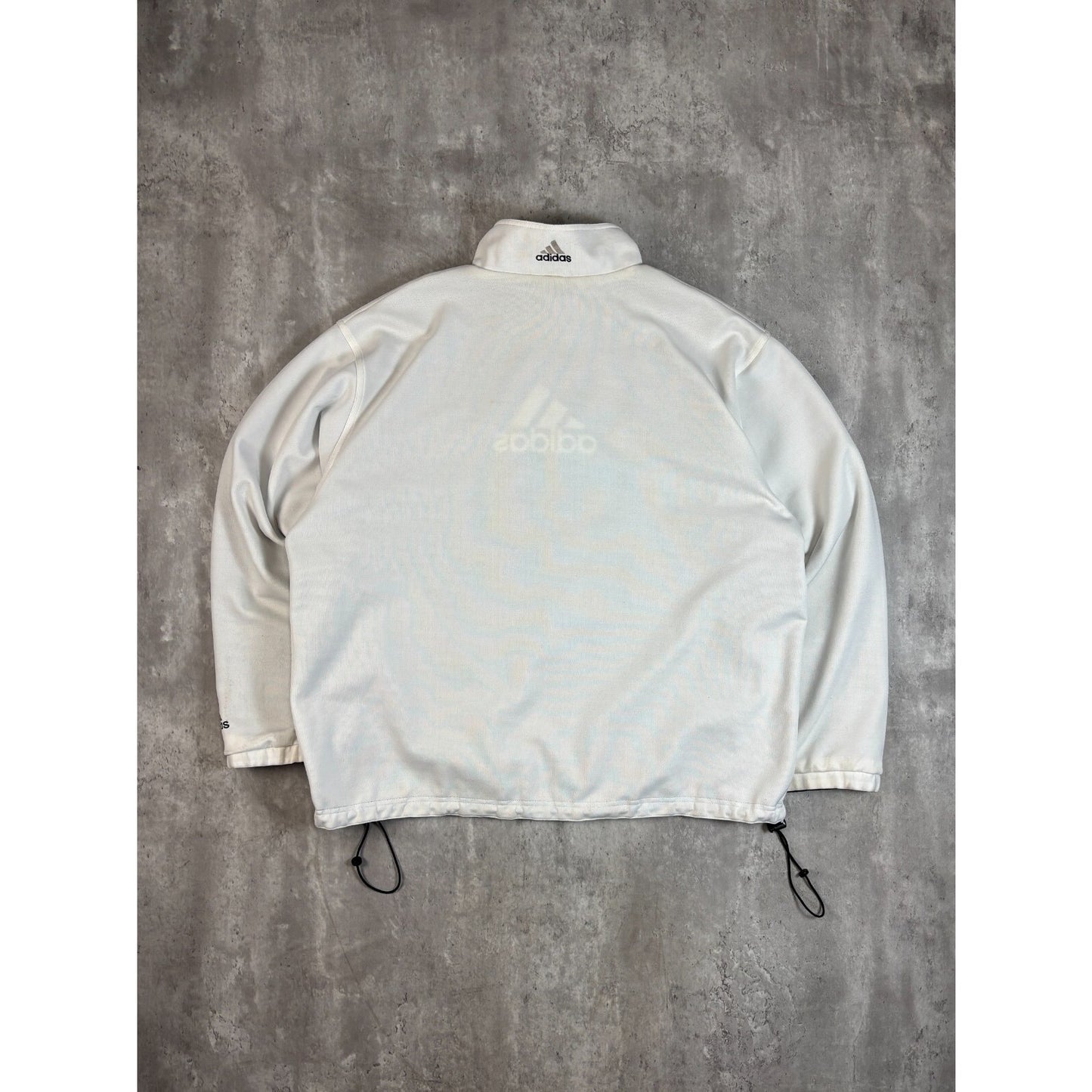 Vintage 90s Adidas Reversible Nylon Full Zip Windbreaker Jacket Size XXL Black