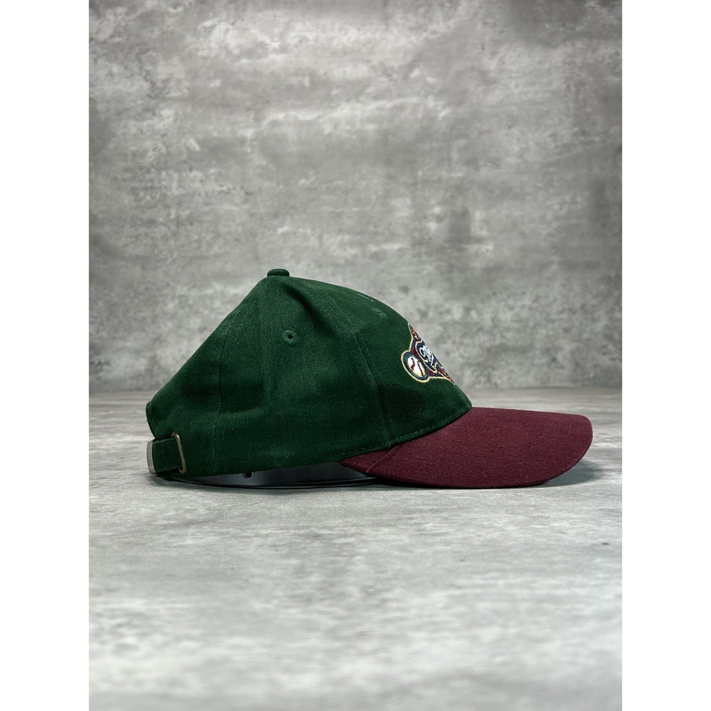 Vintage 90s MIller Park Embroidered Logo Baseball Strapback Hat OSFA Green