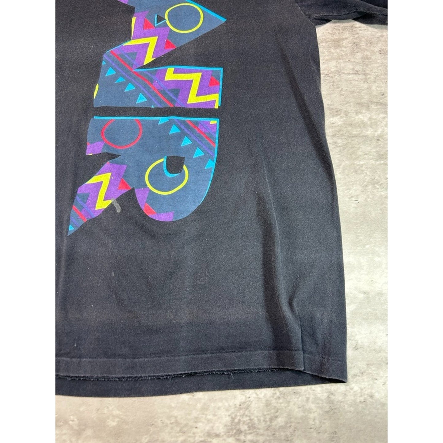 Vintage 80s/90s Nike Air Abstract Print Spellout T-Shirt Size XXL Black
