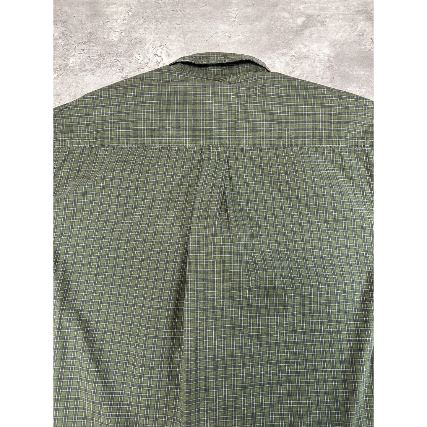 Vintage Eddie Bauer Plaid Print Short Sleeve Reworked Cropped Button Up Medium