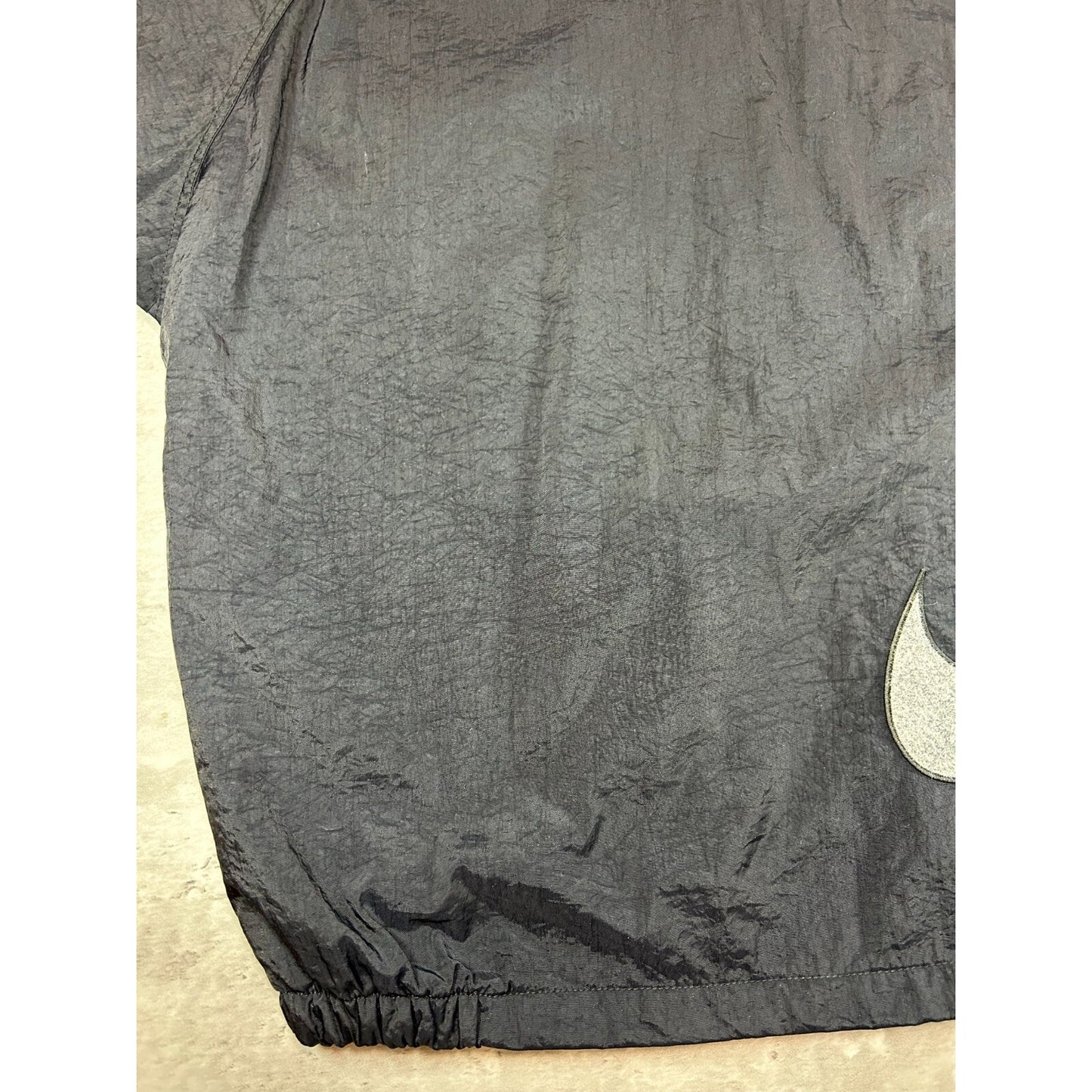 Vintage 2000s Nike Embroidered Logo Full Zip Nylon Jacket Size Large Black
