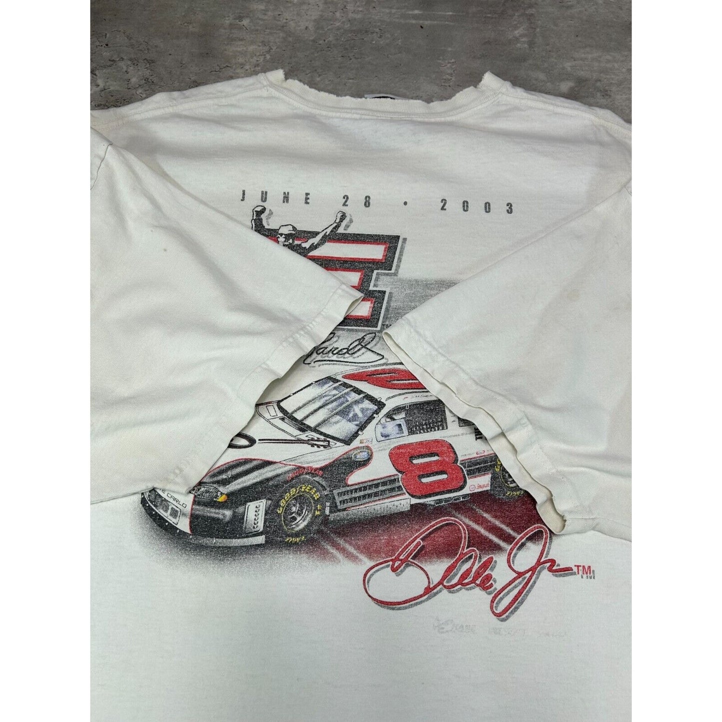Vintage 2003 #8 Dale Earnhardt NASCAR Tribute Concert Graphic T-Shirt Size XXL