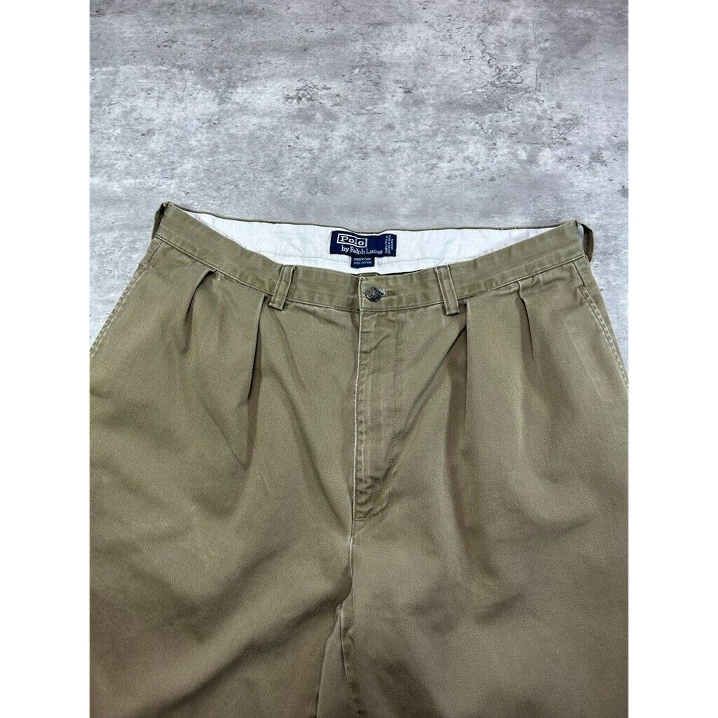 Vintage 90s Polo Ralph Lauren Chino Style Darted Trouser Pants Size 34 Beige