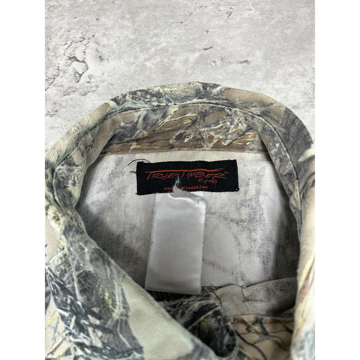 Vintage True Timber Hunting Camo Long Sleeve Button Up Shirt Size XL