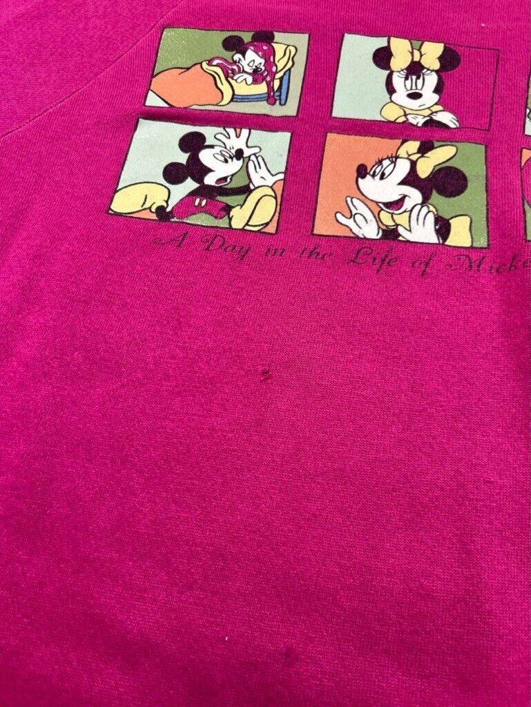 Vintage 80s/90s Disney Day In The Life Of Mickey Mouse Sweatshirt Size XL