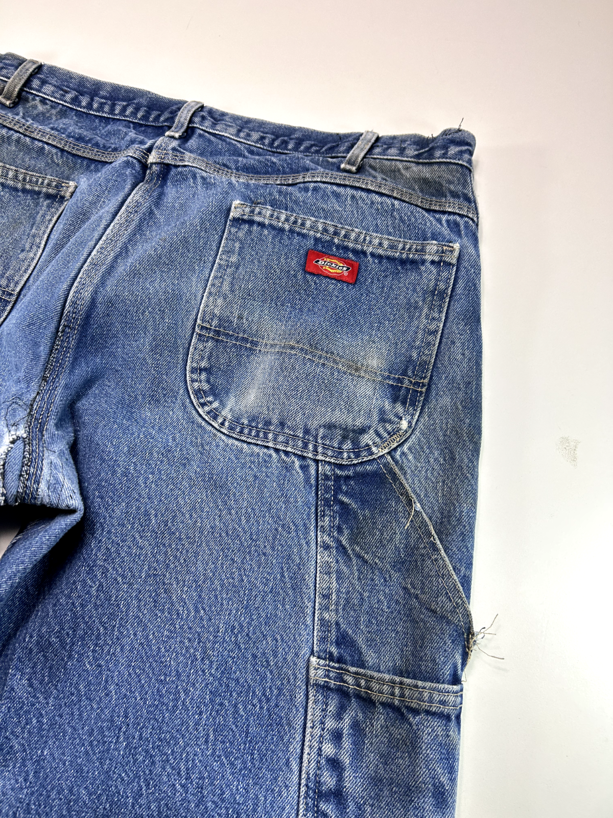 Vintage Dickies Medium Wash Denim Work Wear Carpenter Pants Size 38W Blue