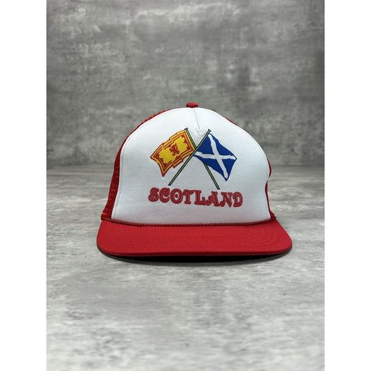 Vintage 80s/90s Scotland Flag Graphic Destination Trucker Snapback Hat OSFA