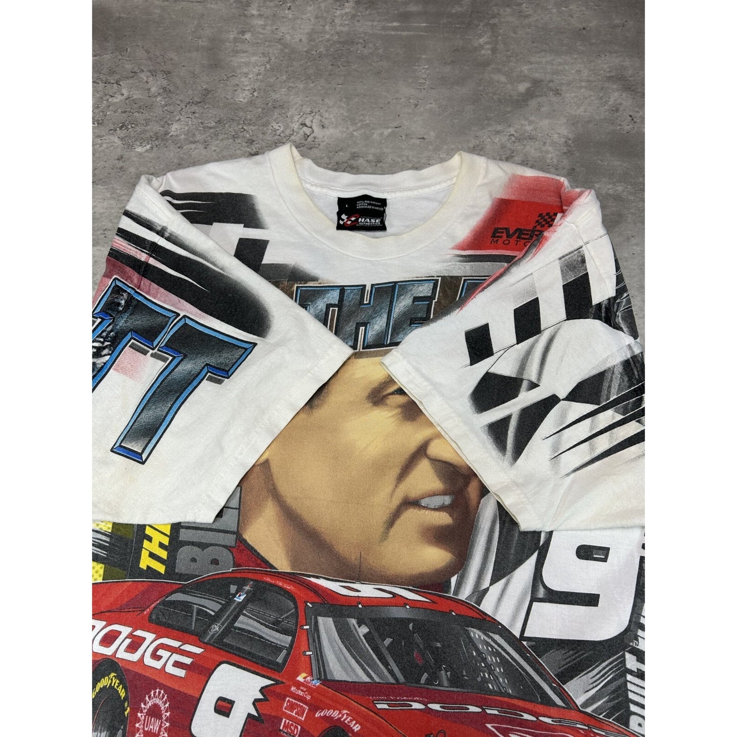 Vintage 2001 Bill Elliot #9 Nascar Making The Move AOP Race T-Shirt Size Large