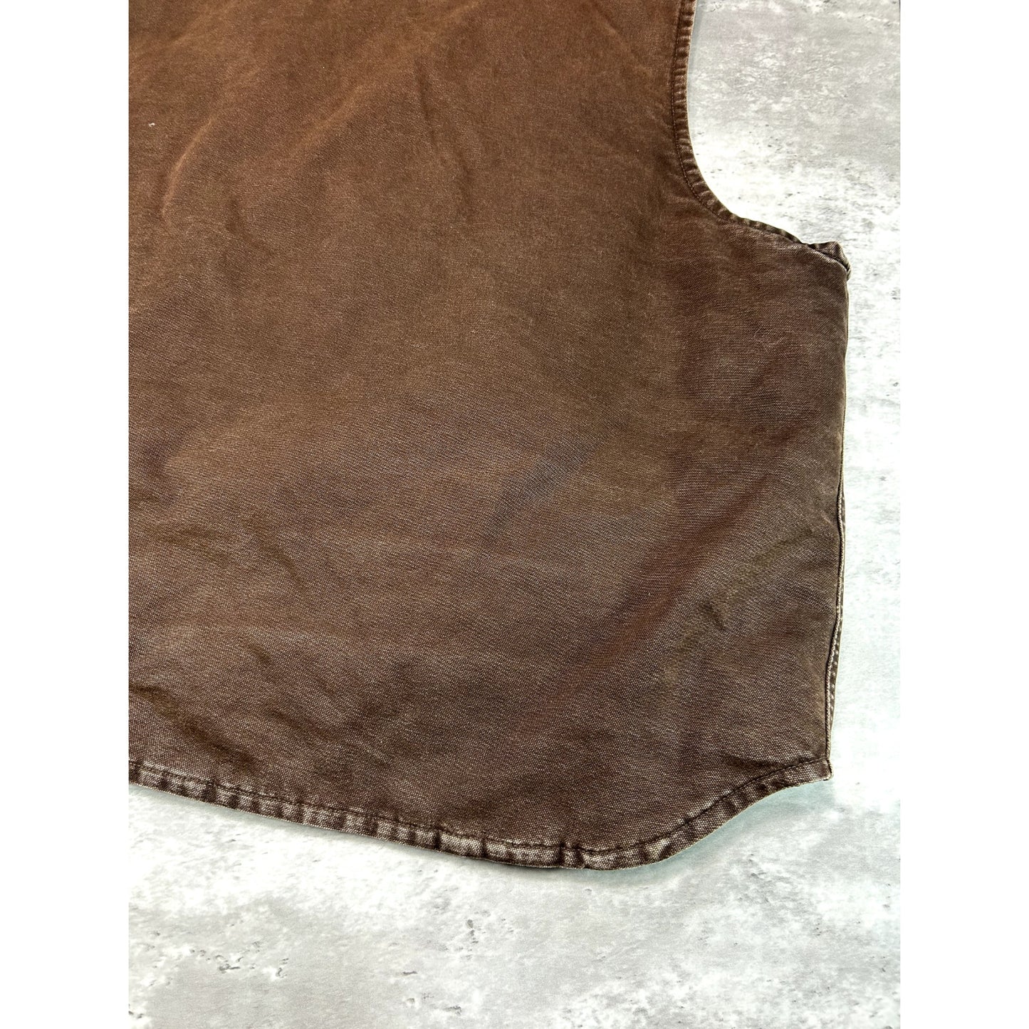 Vintage Carhartt Quilted Lined Canvas Workwear Vest Size XXL Brown