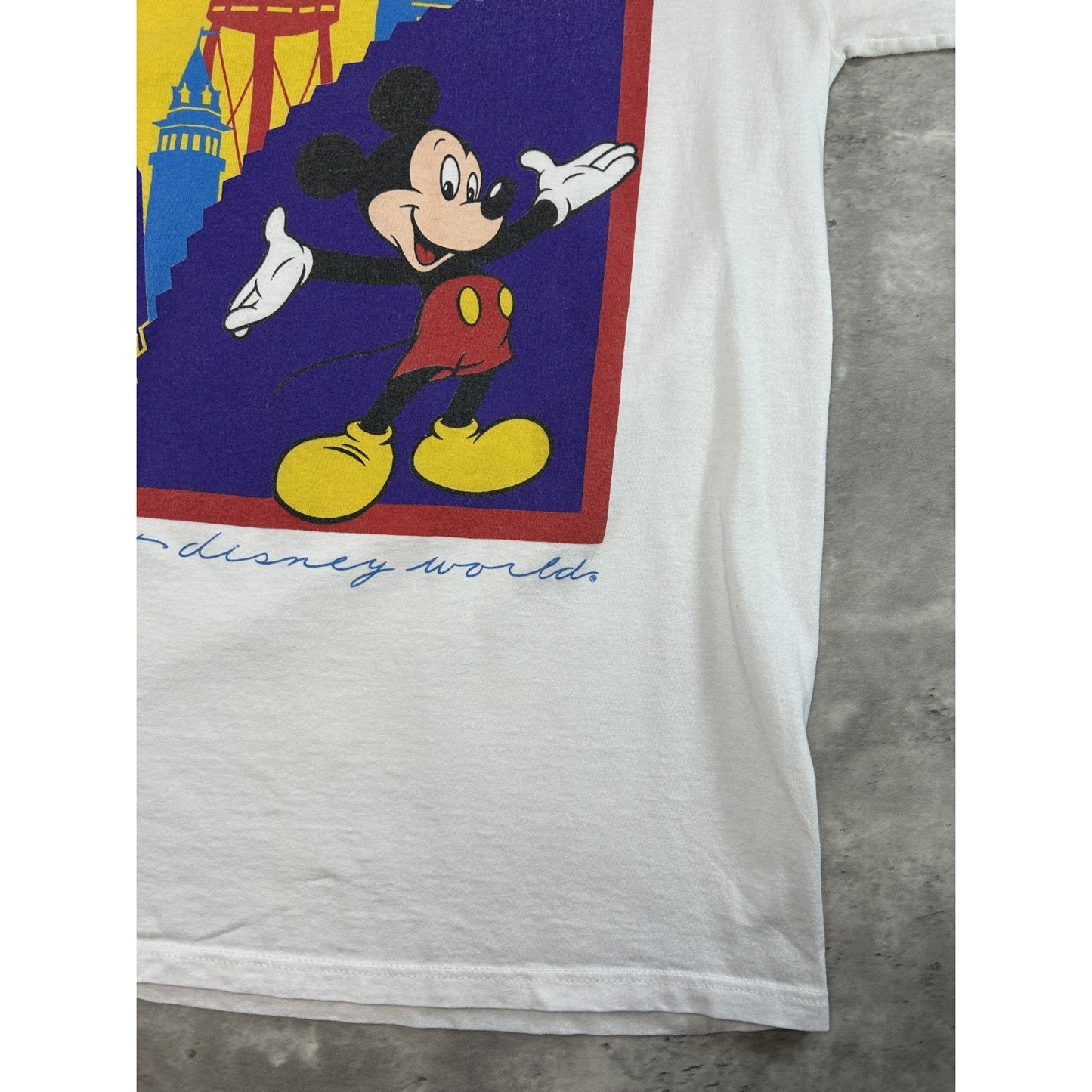 Vintage 80s Disney Mickey Mouse Cartoon Character Graphic T-Shirt Size Medium