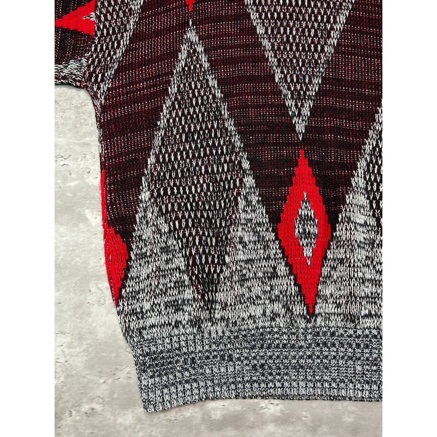 Vintage 90s Southern Bay Abstract Print Pull Over Ribbed Knit Sweater Size Medium