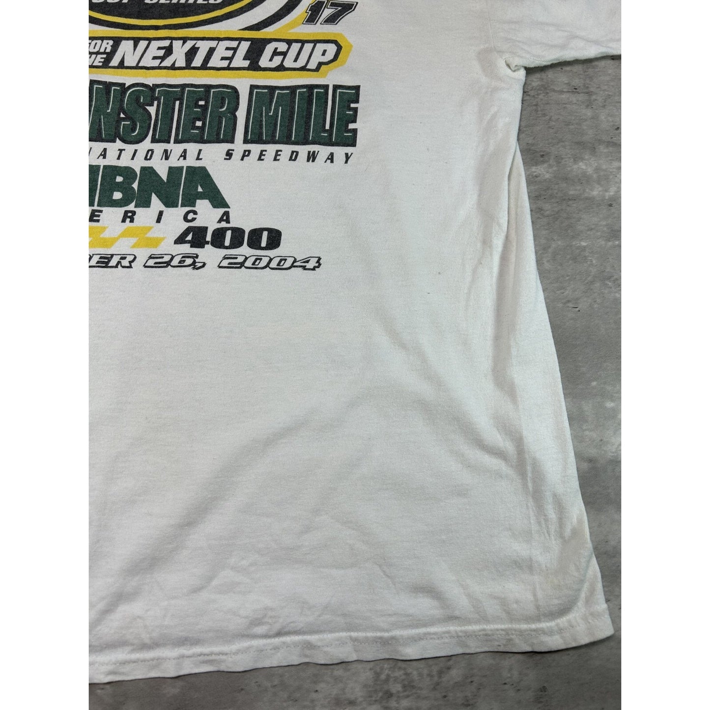 Vintage 2004 The Monster Mile Nascar Nextel Cup Series T-Shirt Size XL White