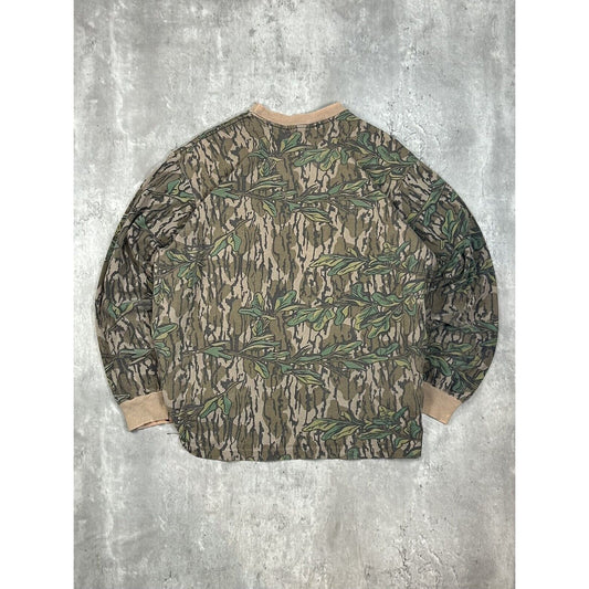 Vintage 80s/90s Tree Camo Pocket Long Sleeve Hunting T-Shirt Size XL
