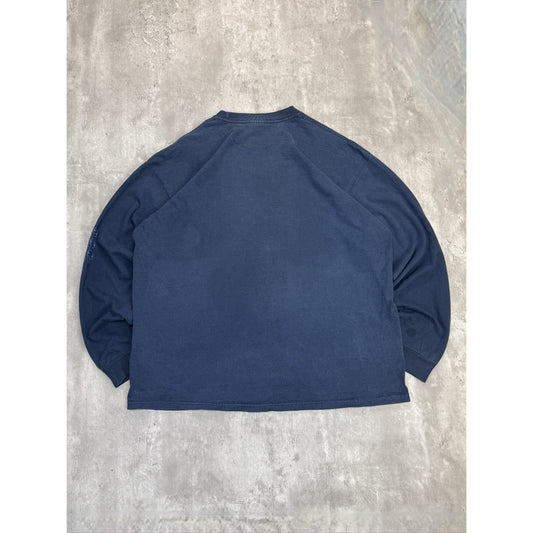 Vintage 2000s Nike Spellout Swoosh Long Sleeve T-Shirt Size XL Blue