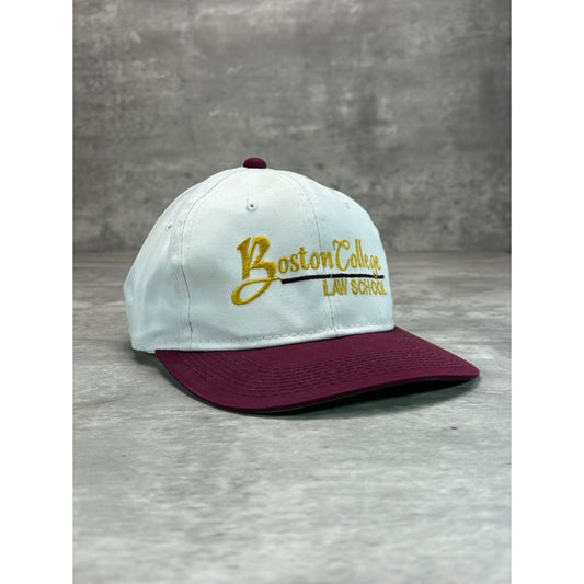 VTG 90s Boston College Law School NCAA Embroidered Spellout Snapback Hat OSFA