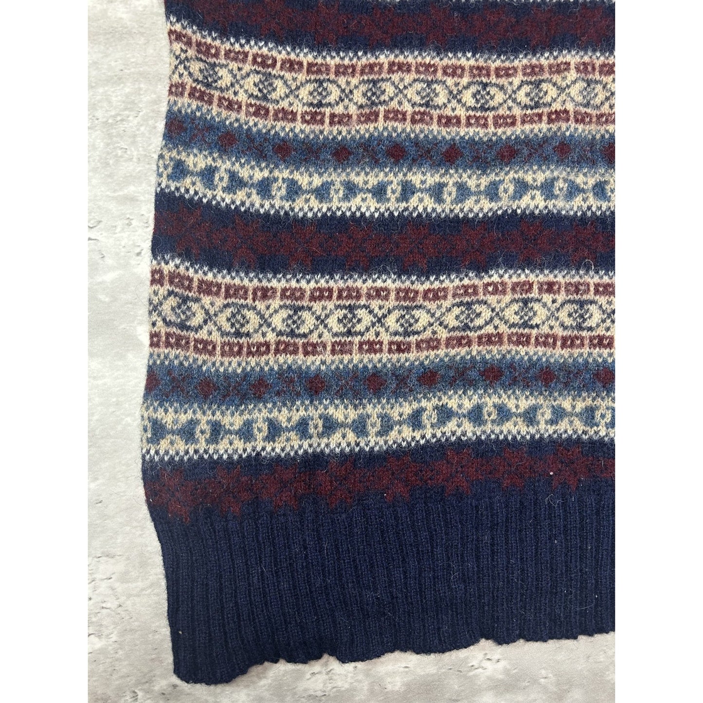 Vintage 80s/90s Chaps Ralph Lauren Geometric Striped Knit Sweater Size Large