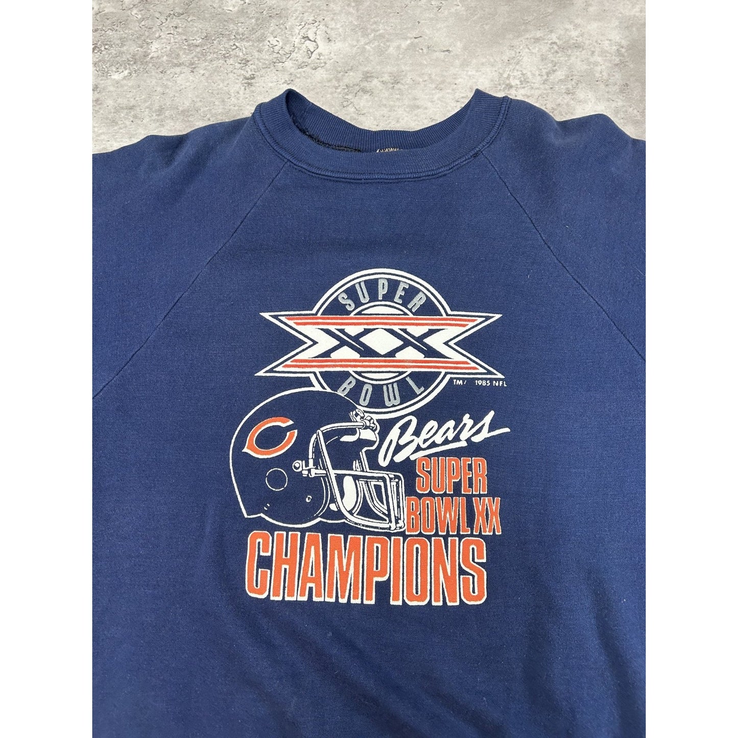 Vintage 1985 Chicago Bears NFL Super Bowl XX Champs Football Sweatshirt Sz Large