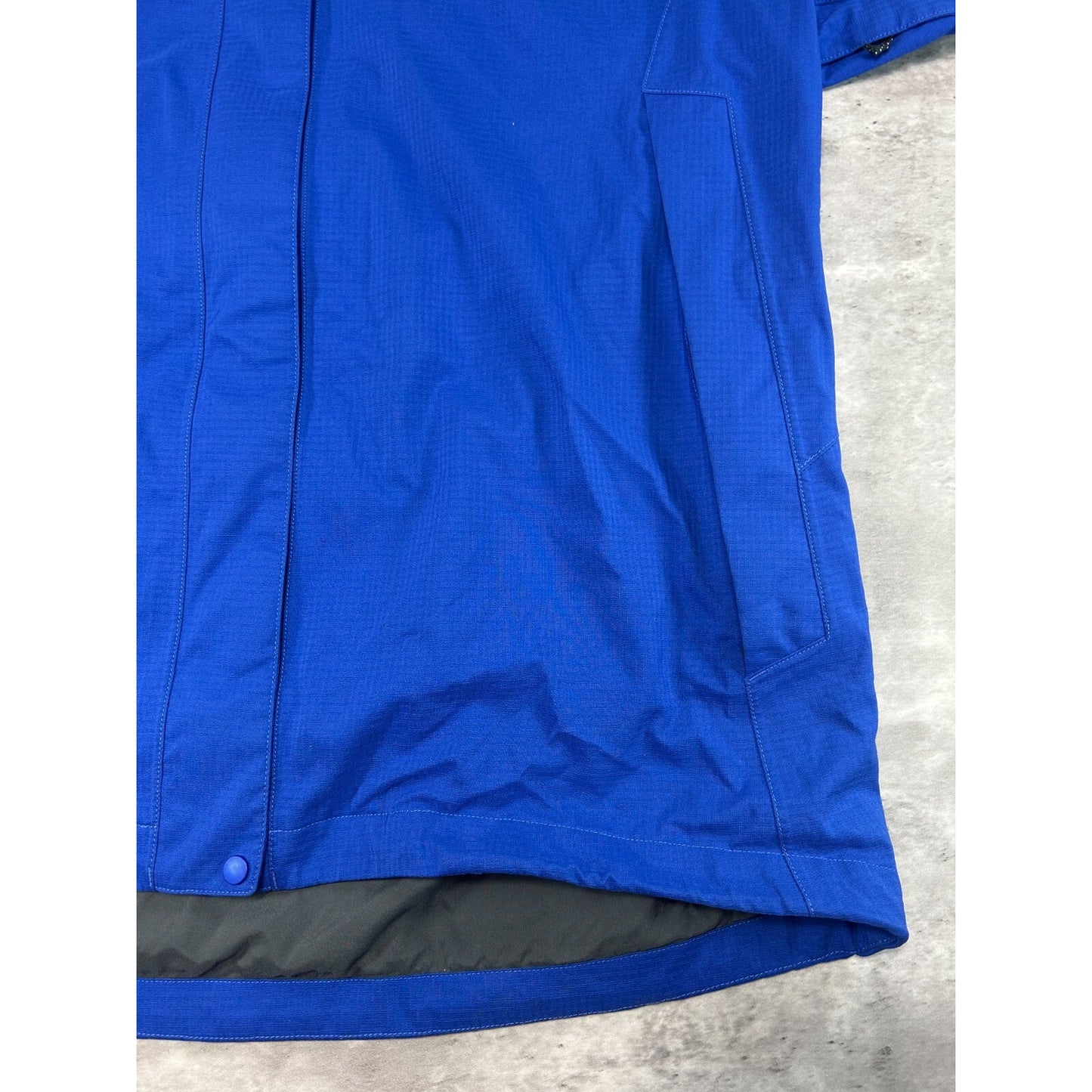 Vintage 90s Womens Patagonia Nylon Full Zip Hooded Hiking Jacket Size XL Blue
