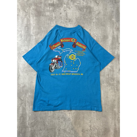 Vintage 90s Harley Davidson Owners Group Spellout Graphic T-Shirt Size XL