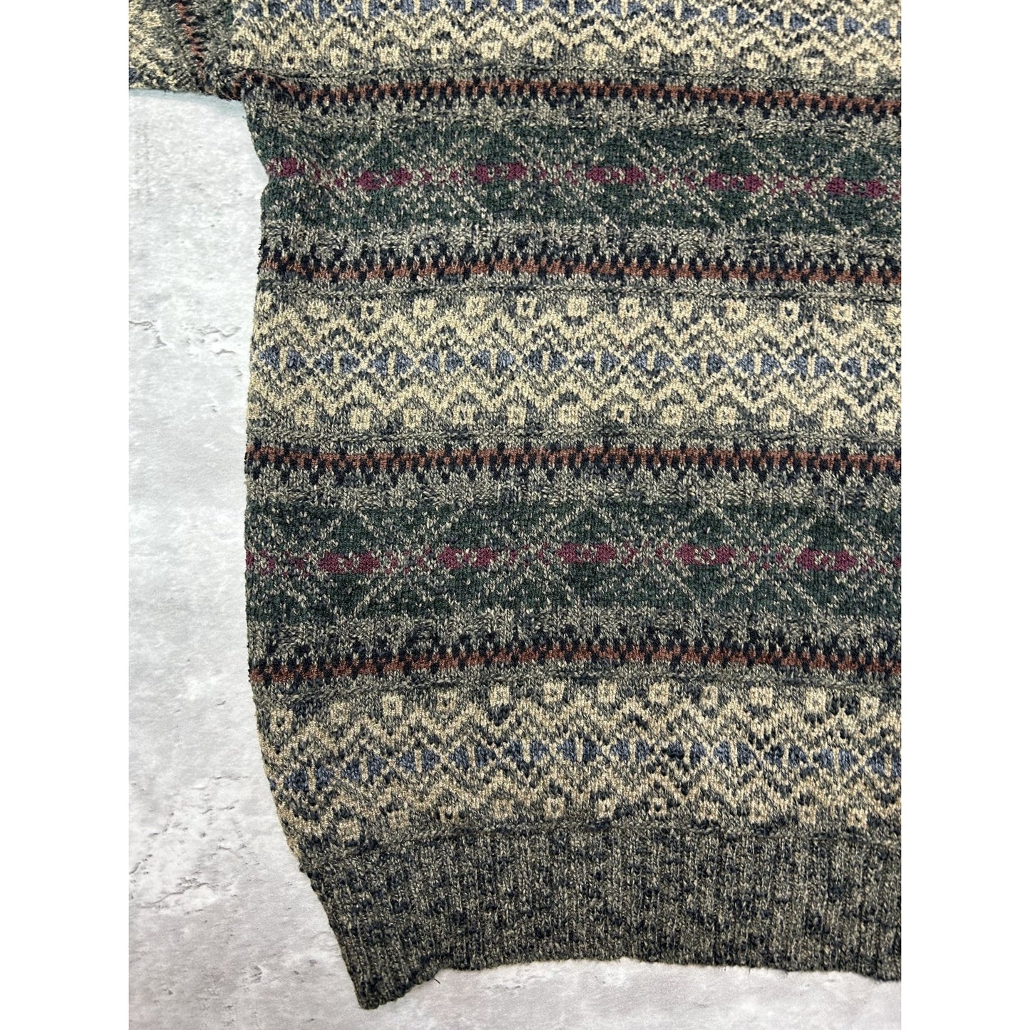 Vintage 90s Dockers Striped Print Pullover Knit Sweater Size XL