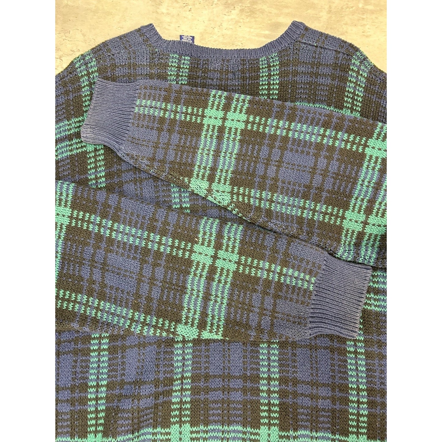 Vintage Gap Plaid Pattern Multicolour Knit Sweater Size Large