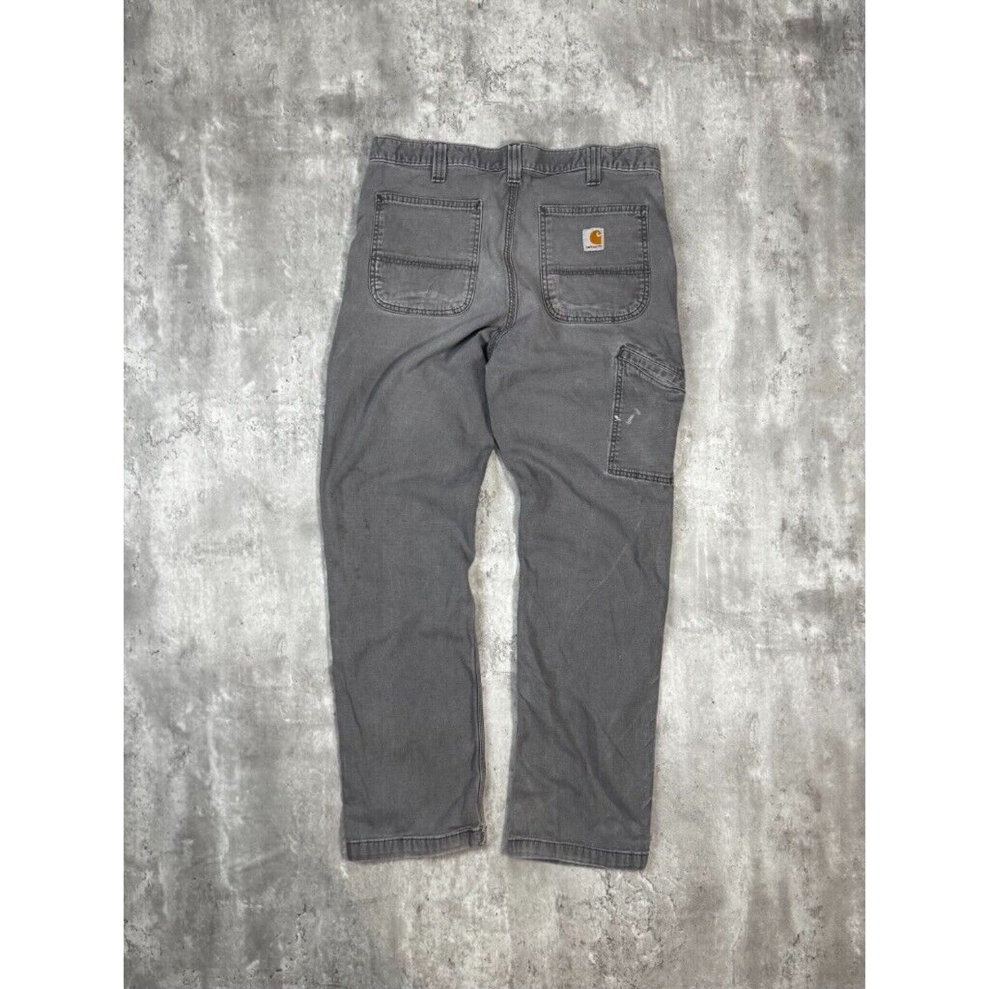 Carhartt relaxed Fit Canvas Work Wear Five Pocket Pants Size 34W Gray